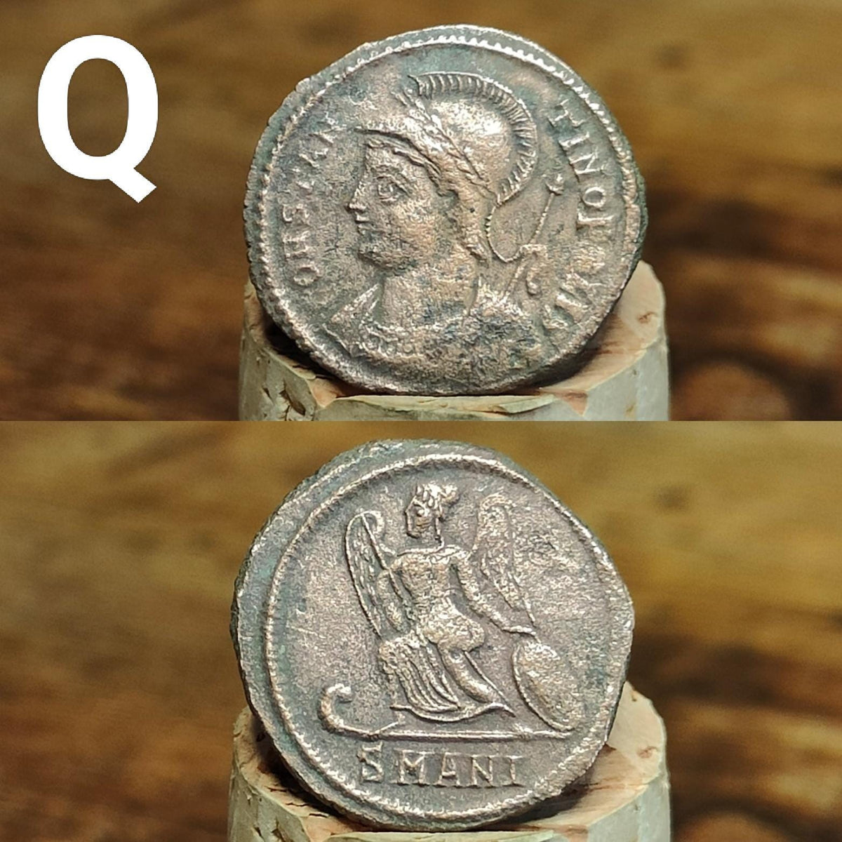 Cleaned Roman coins, ancient Nummus and Follis