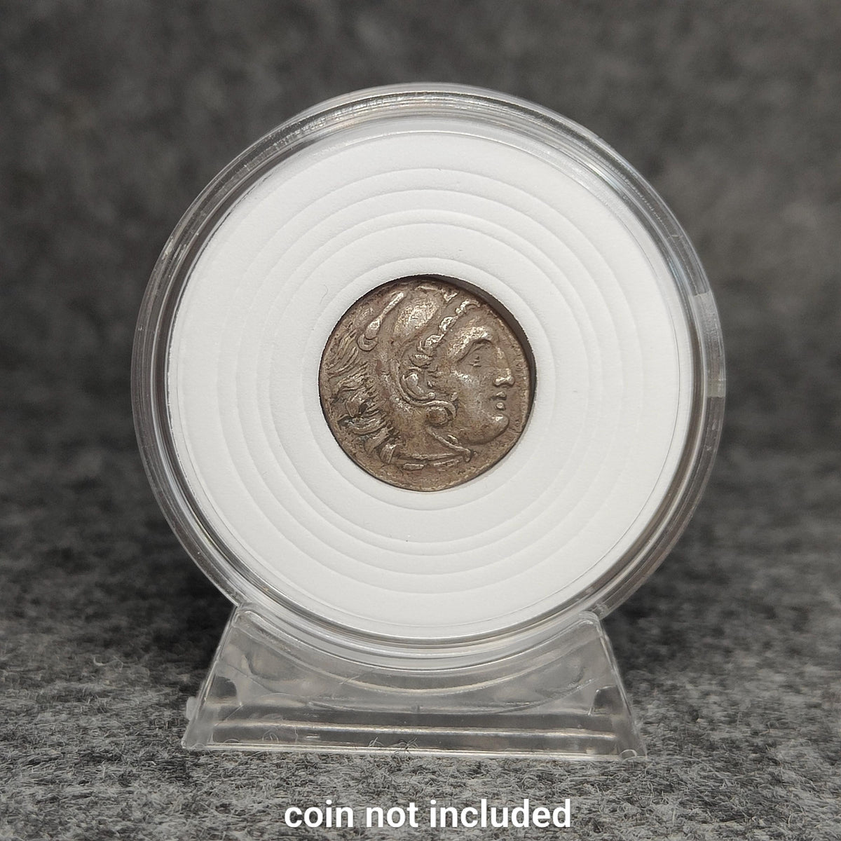 Coin Capsule Display case with stand and foam gasket