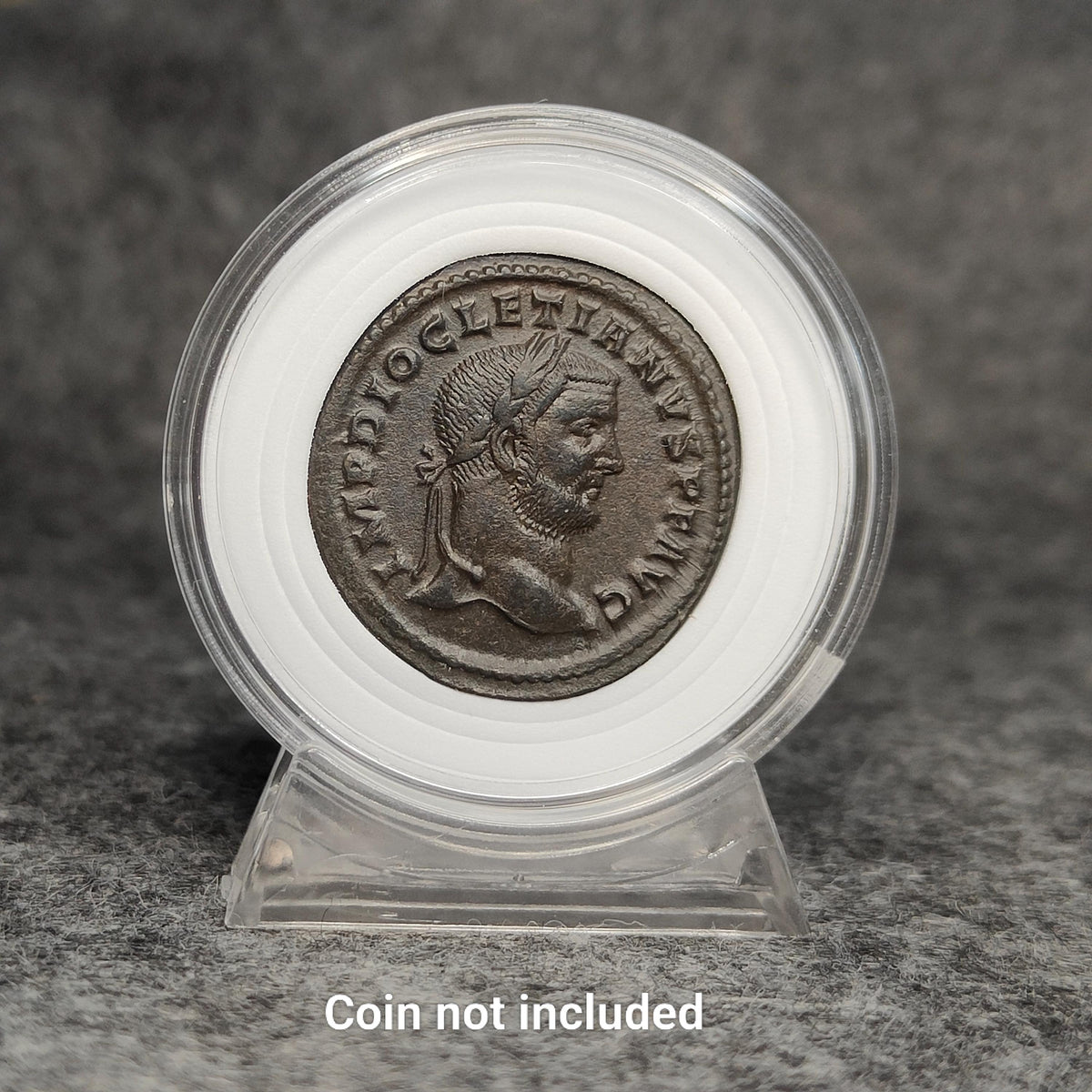 Coin Capsule Display case with stand and foam gasket