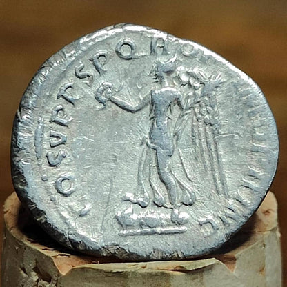 Trajan Silver Denarius with Victory reverse, 98-117 AD, Ancient roman coin