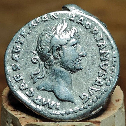 Hadrian Silver Denarius with Roma reverse, Ancient roman coin