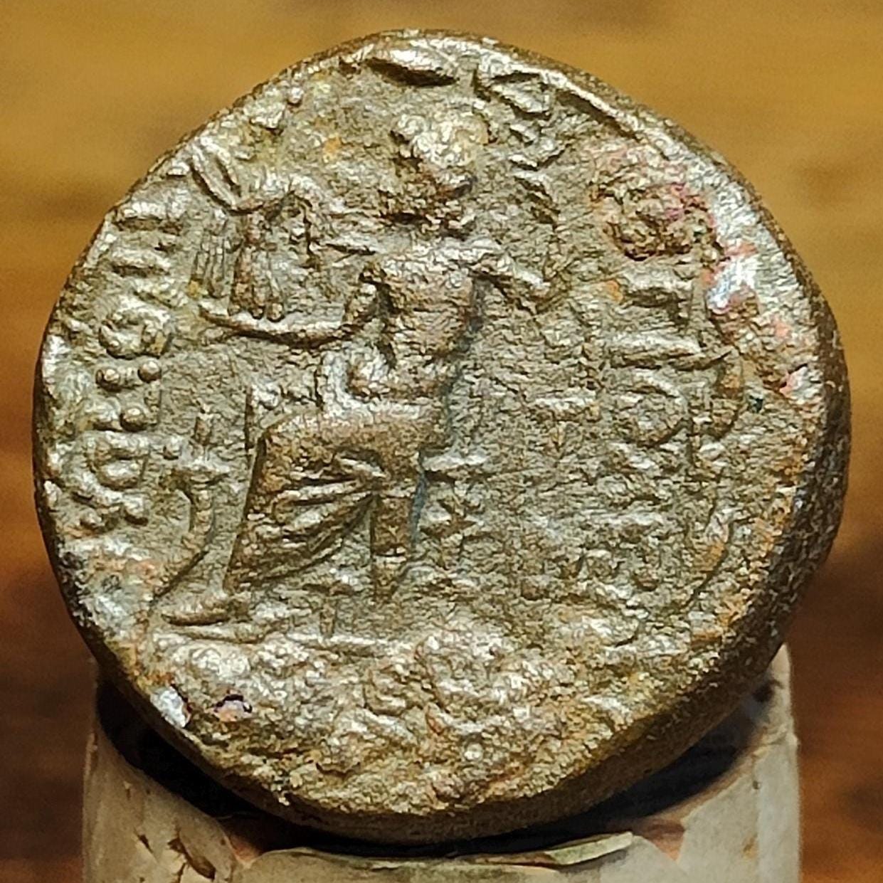 Ancient Greek Coin, Zeus and Nike, 100-1BC, Antioch mint
