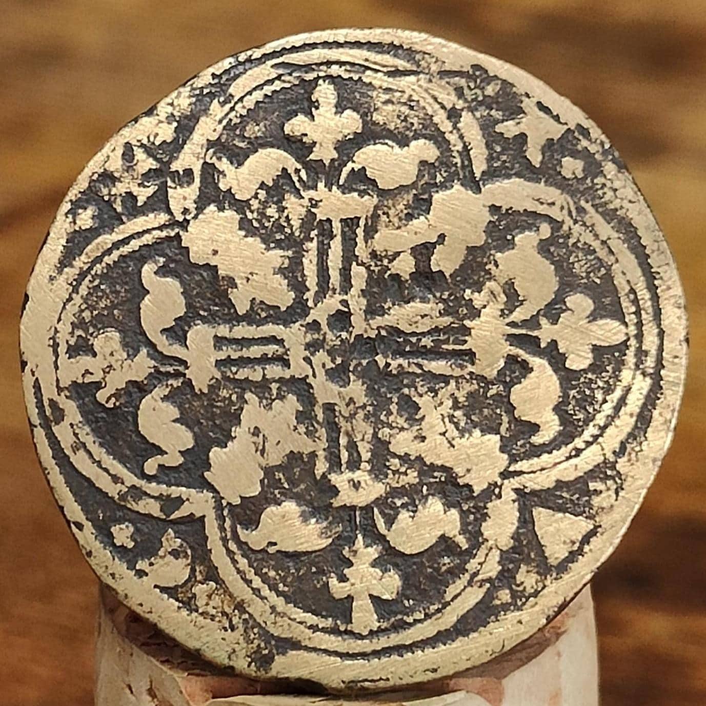 Medieval French Tournai Jetton, Chatel Tournois type token, 600 years old