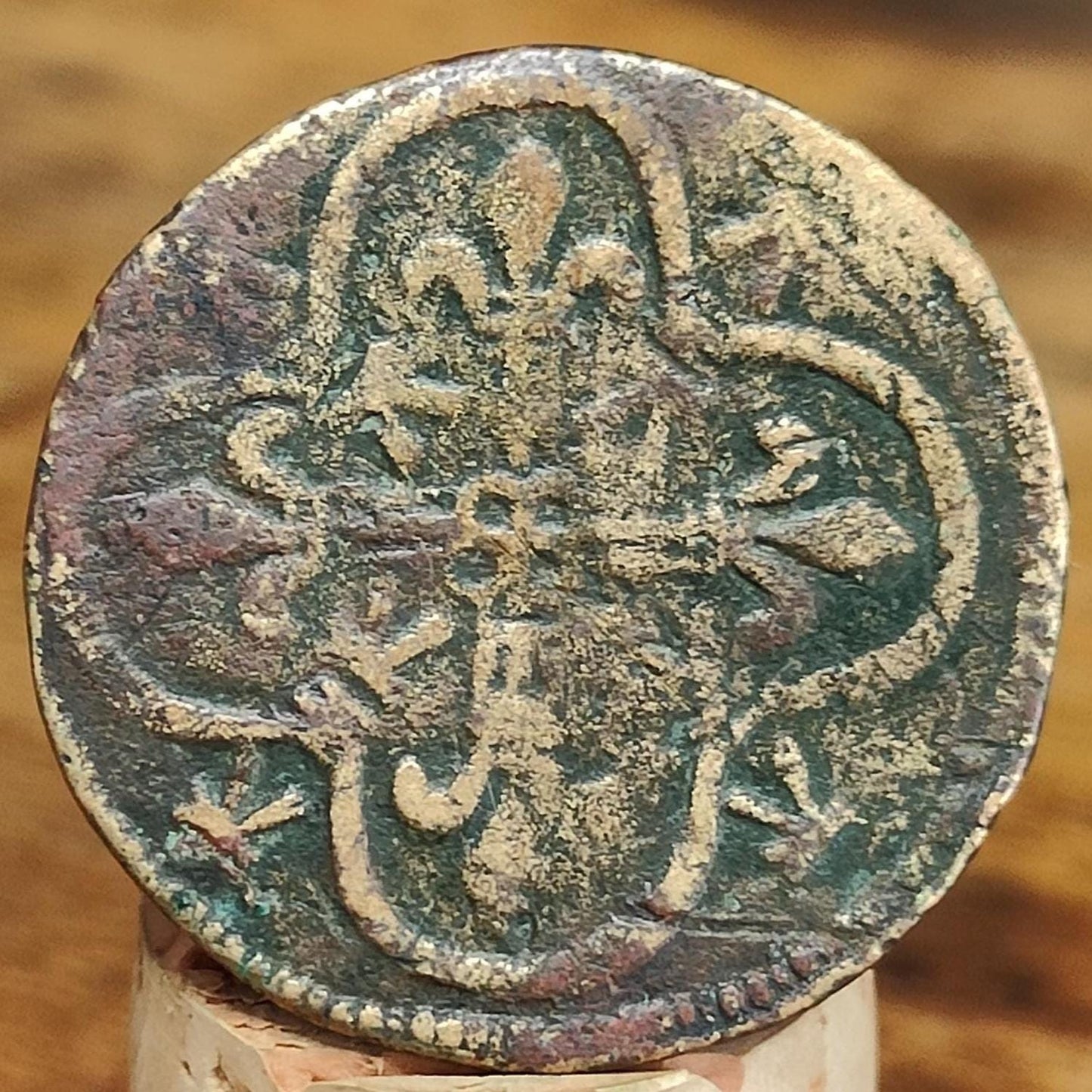 Medieval French Jetton, Crown type token, 600 years old