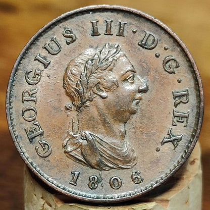 George III Farthing, dated 1806 - Georgian/ Napoleonic war coin