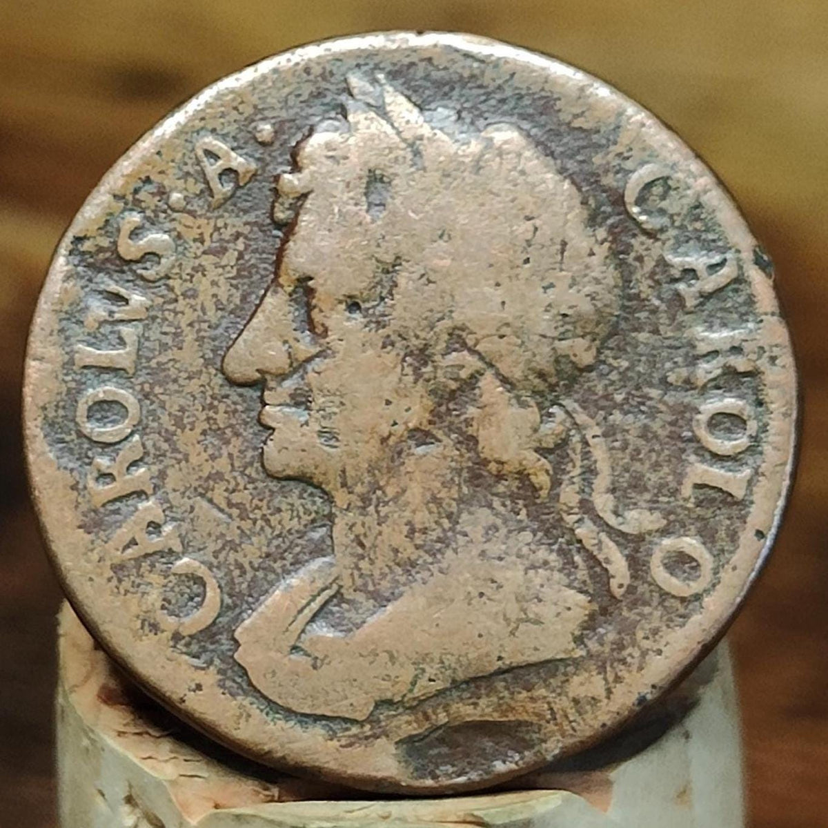 Charles II Farthing, dated 1675 - US colonial coin