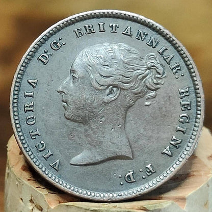 1844 Queen Victoria Half Farthing Coin, young Head