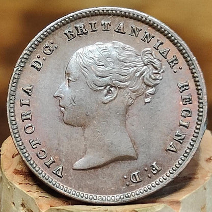 1844 Queen Victoria Half Farthing Coin, young Head