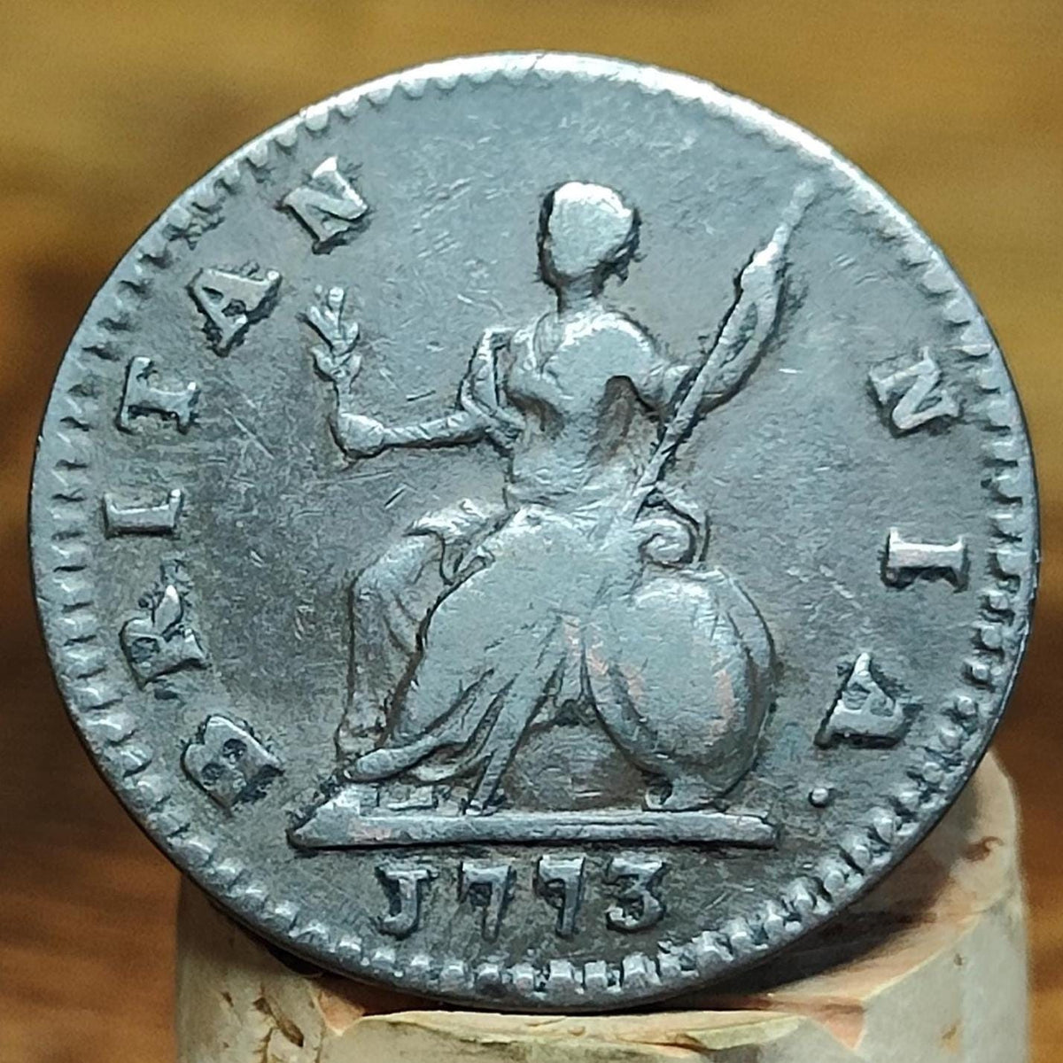 George III Farthing, dated 1773 - Georgian/ Napoleonic war coin