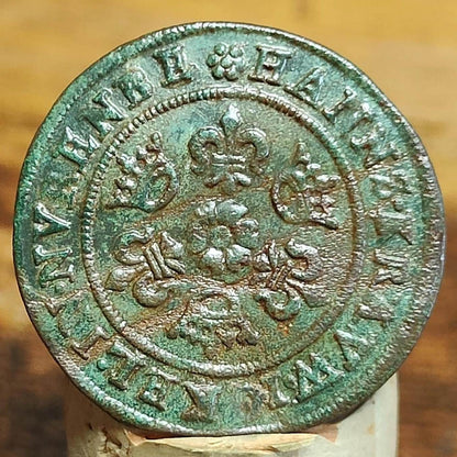 Medieval Nuremburg Jetton, rose and orb type token, 500 years old