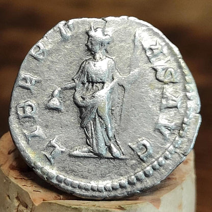 Caracalla Silver Denarius with Libertas reverse, 198- 217 AD, Ancient roman coin