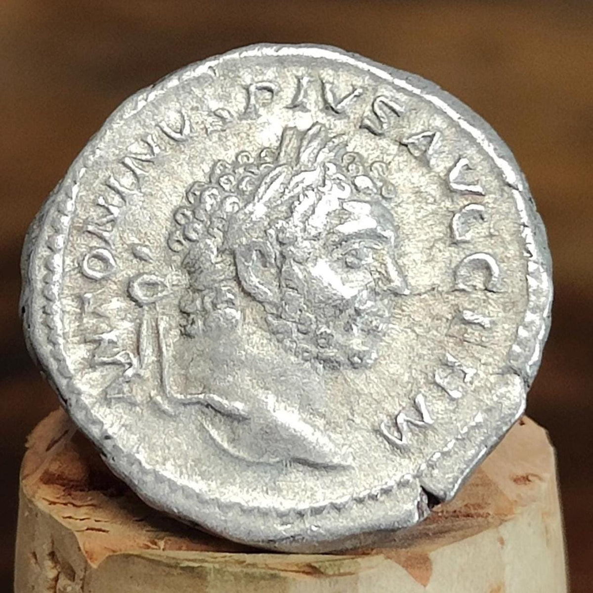 Caracalla Silver Denarius with Genius reverse, 198- 217 AD, Ancient roman coin