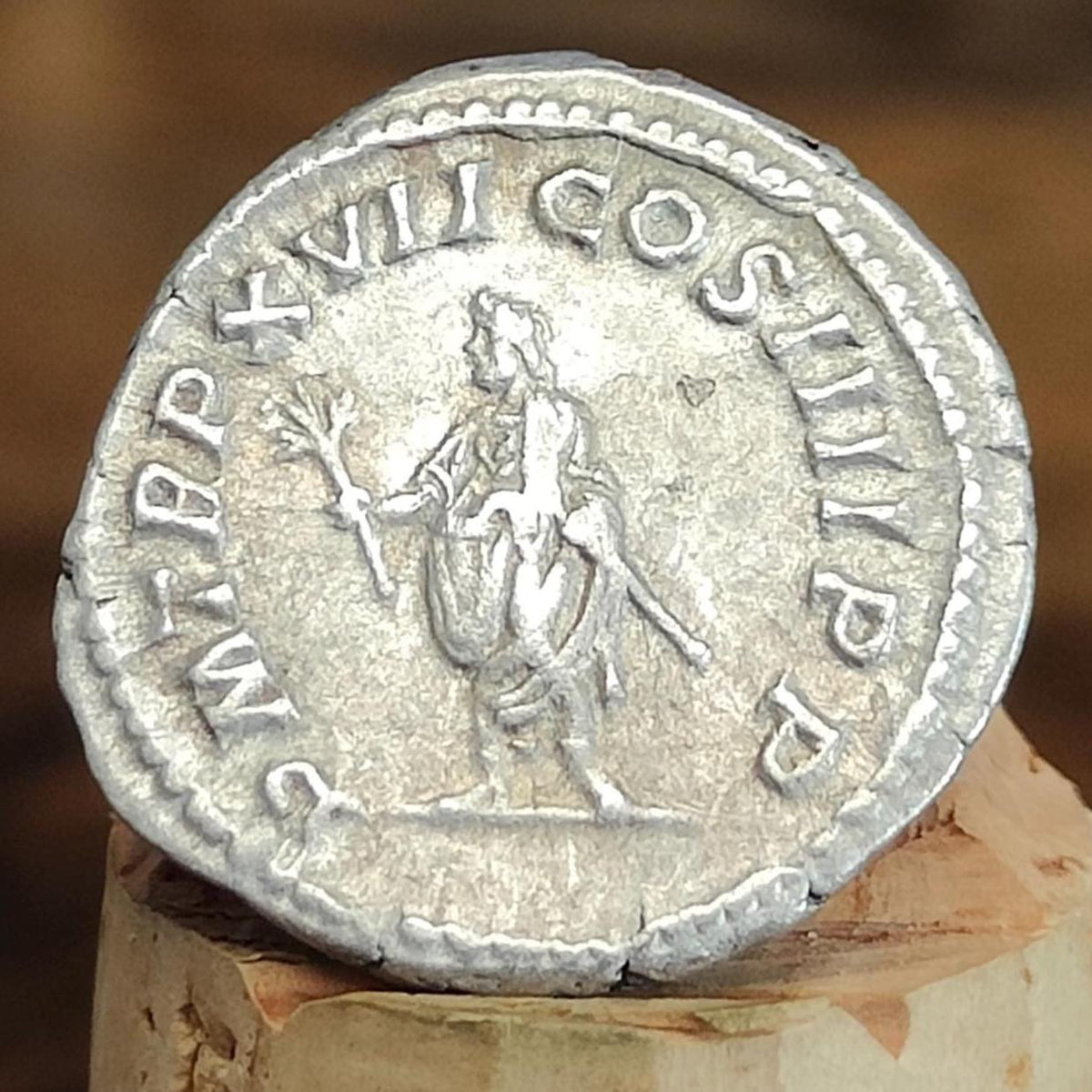Caracalla Silver Denarius with Genius reverse, 198- 217 AD, Ancient roman coin