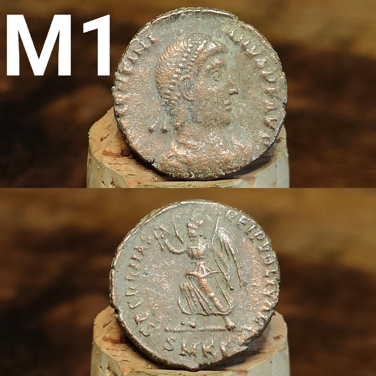 Cleaned Roman coins, ancient Nummus and Follis
