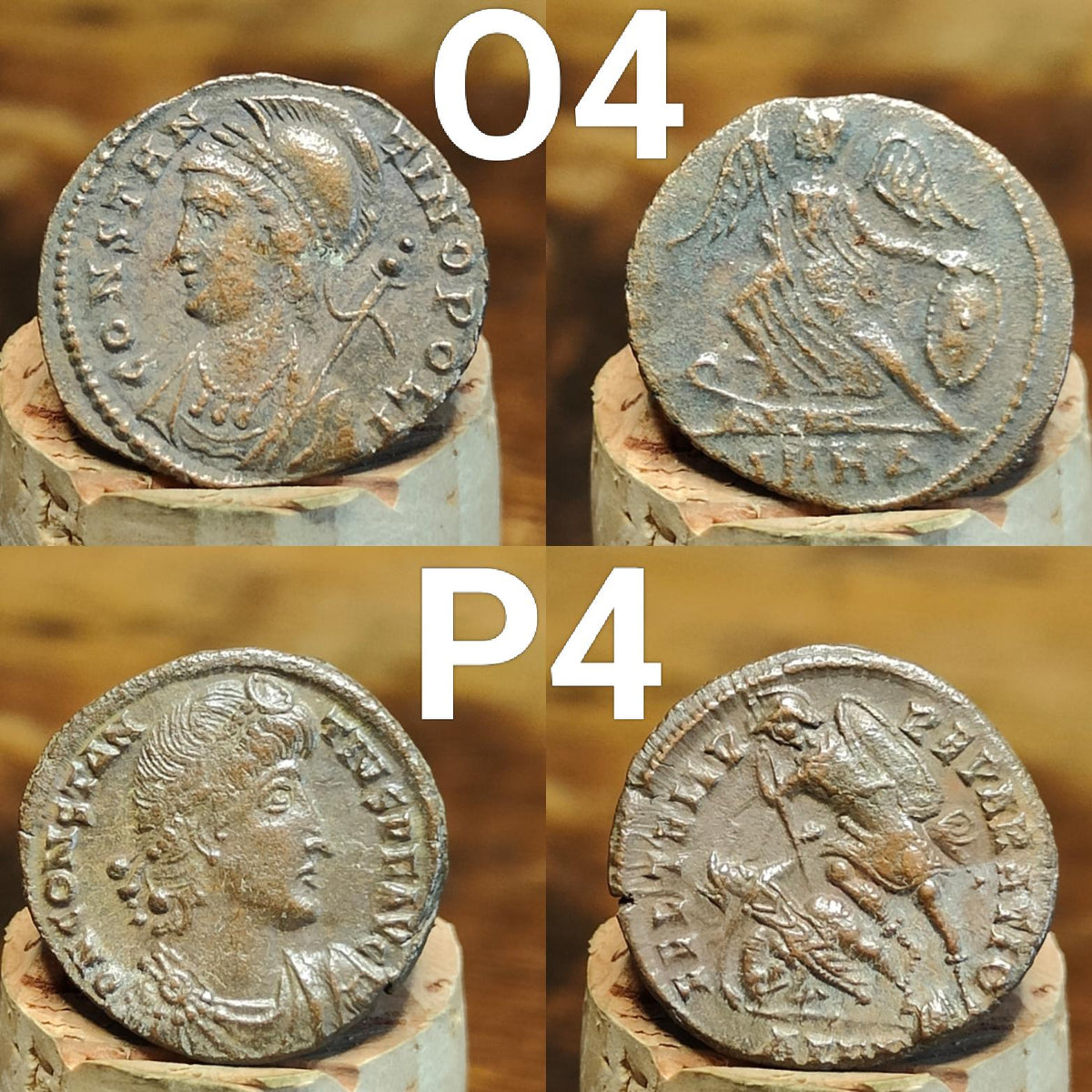 High grade Roman coins, 4th century ancient nummus