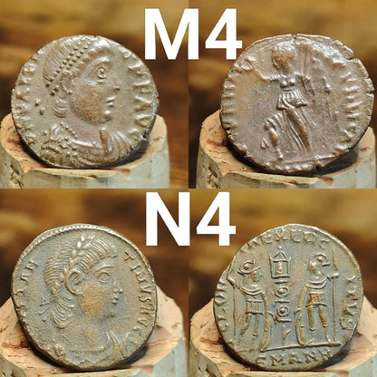 High grade Roman coins, 4th century ancient nummus