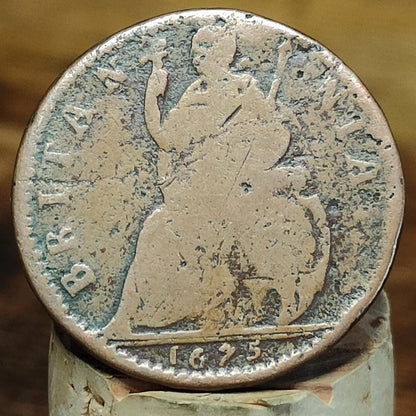 Charles II Farthing, dated 1675 - US colonial coin