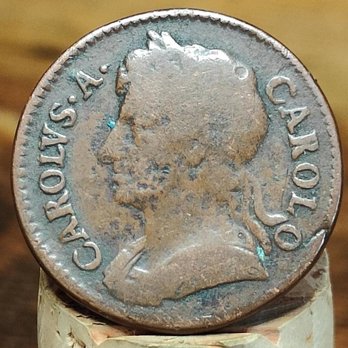 Charles II Farthing, dated 1674 - US colonial coin