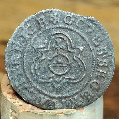 Medieval Nuremburg Jetton, rose and orb type token, 500 years old