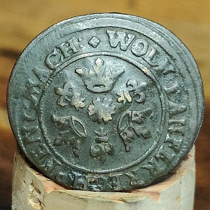 Medieval Nuremburg Jetton, rose and orb type token, 500 years old