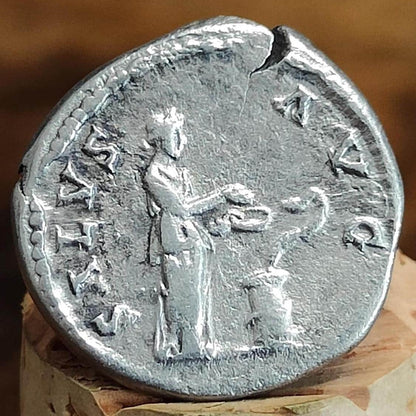 Hadrian Silver Denarius with Salus reverse, Ancient roman coin