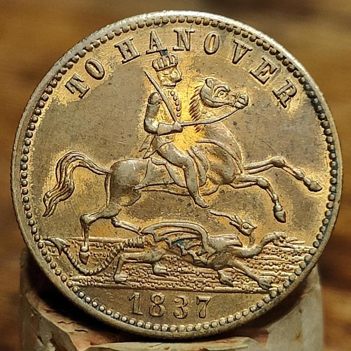 Victorian Cumberland Jack Token, dated 1837, To Hanover brass jetton