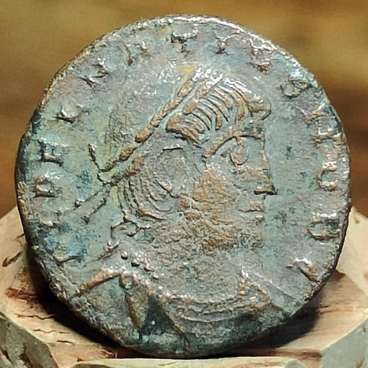 Delmatius Roman coin with Soldiers Reverse, 335 to 337AD, ancient nummus AE4- Scarce