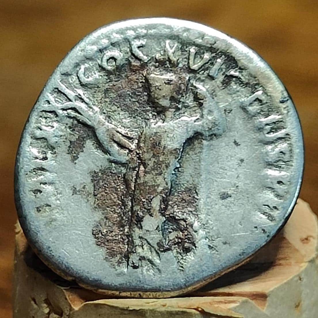 Domitian Roman Silver Denarius with Minerva reverse, Ancient roman coin