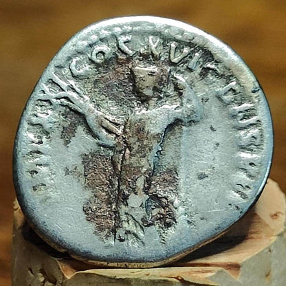 Domitian Roman Silver Denarius with Minerva reverse, Ancient roman coin