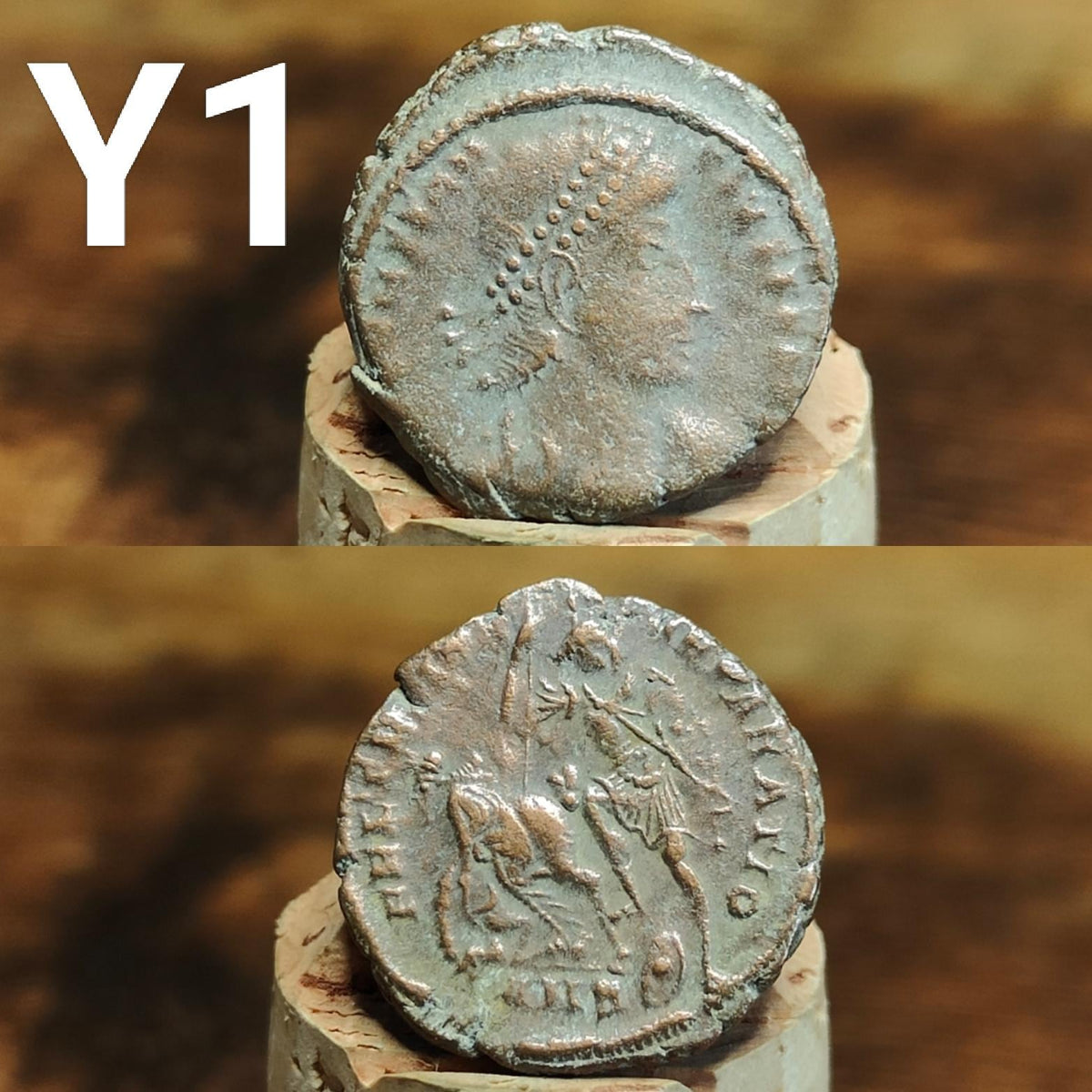 Cleaned Roman coins, ancient Nummus and Follis