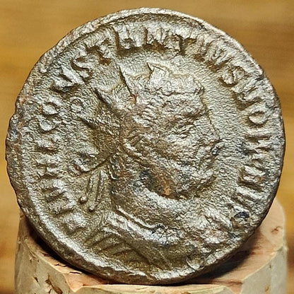 Constantius I Antoninianus with Jupiter reverse, 295 to 297AD, ancient Roman coin