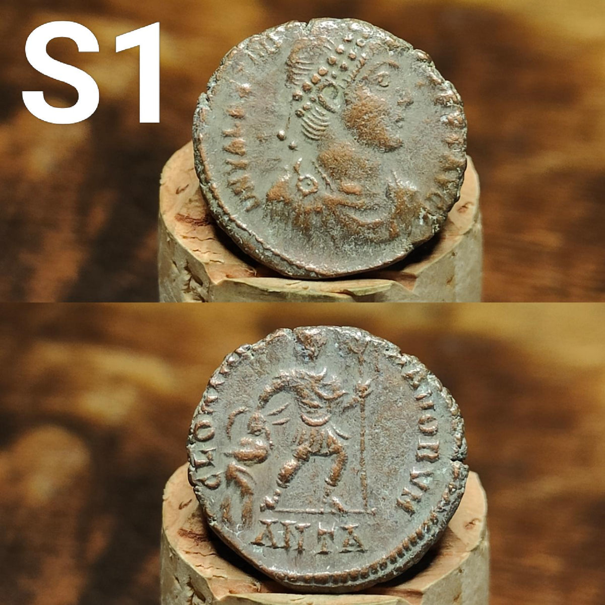 Cleaned Roman coins, ancient Nummus and Follis
