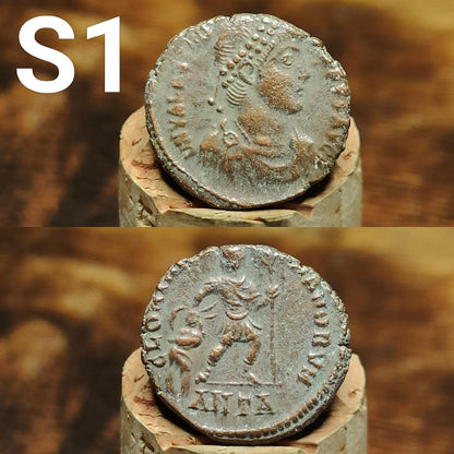 Cleaned Roman coins, ancient Nummus and Follis