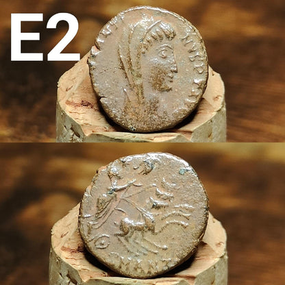 Cleaned Roman coins, ancient Nummus and Follis