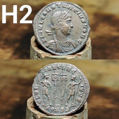 Cleaned Roman coins, ancient Nummus and Follis