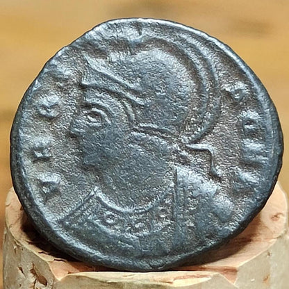 Roman commemorative coin with She Wolf reverse, 330-354AD ancient Nummus