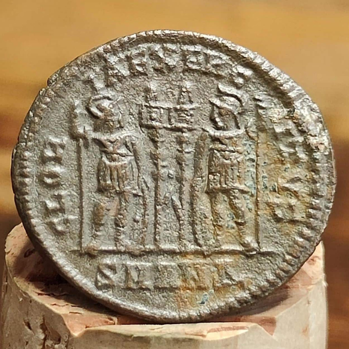 Constantine the great Roman coin with soldiers reverse, 306-337AD, ancient nummus AE3