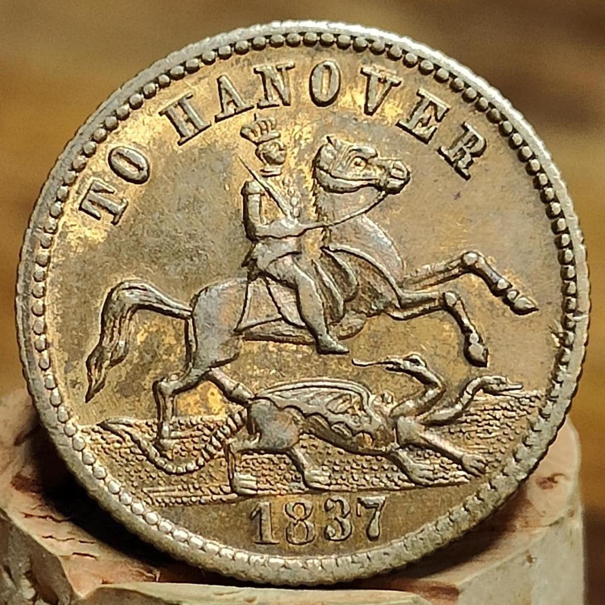 Victorian Cumberland Jack Token, dated 1837, To Hanover brass jetton