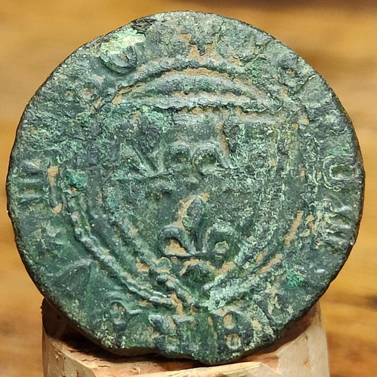 Medieval French Jetton, Shield type token, 600 years old