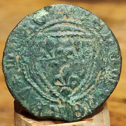 Medieval French Jetton, Shield type token, 600 years old