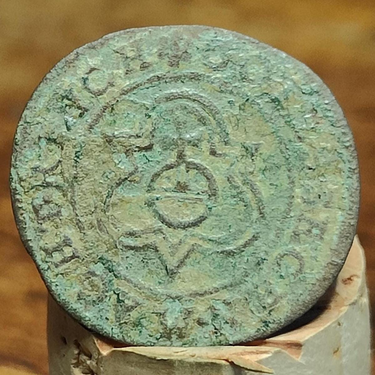 Medieval Nuremburg Jetton, rose and orb type token, 500 years old