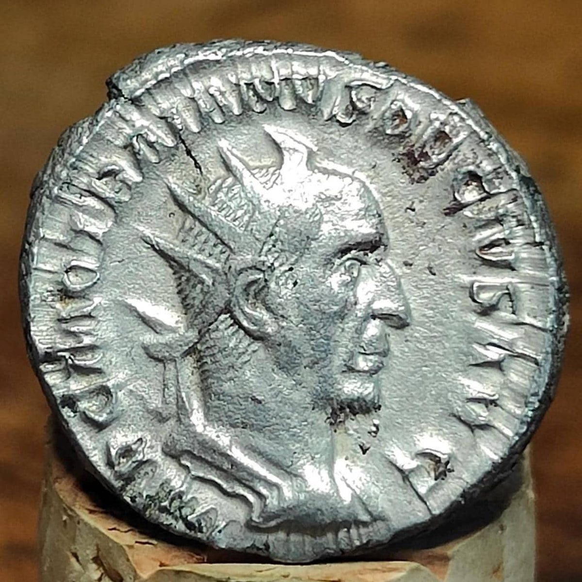 Trajan Decius Roman Antoninianus, Abundantia reverse, 249-251AD ancient double denarius coin