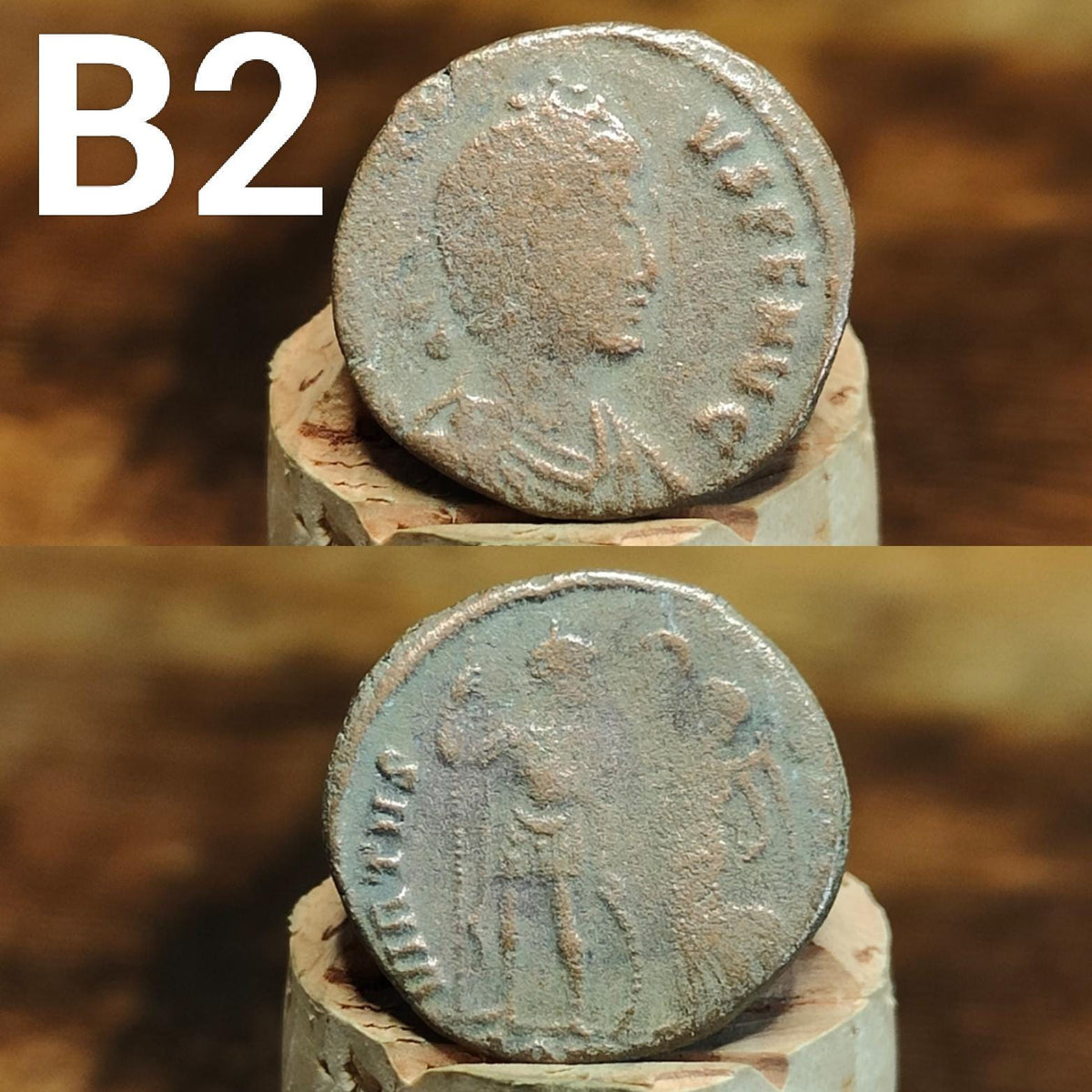Cleaned Roman coins, ancient Nummus and Follis