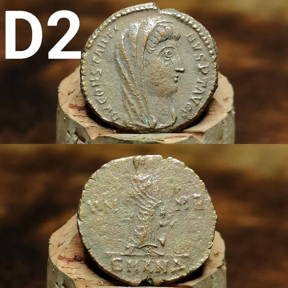 Cleaned Roman coins, ancient Nummus and Follis