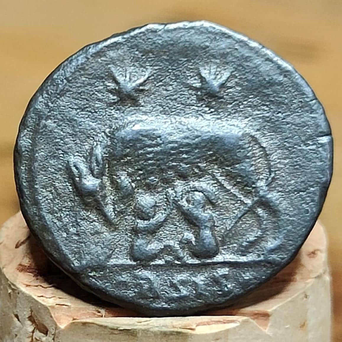 Roman commemorative coin with She Wolf reverse, 330-354AD ancient Nummus