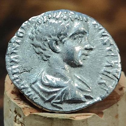 Caracalla Silver Denarius with Spes reverse, 198-217AD, Ancient roman coin