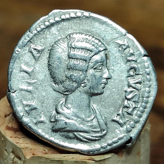 Julia Dommna Silver Denarius with Pietas reverse, Ancient roman coin - VPUKcoins