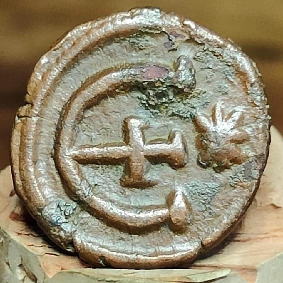 Justinian I Byzantine coin, Authentic Roman Pentanummium 527-565AD, Early Christian - VPUKcoins