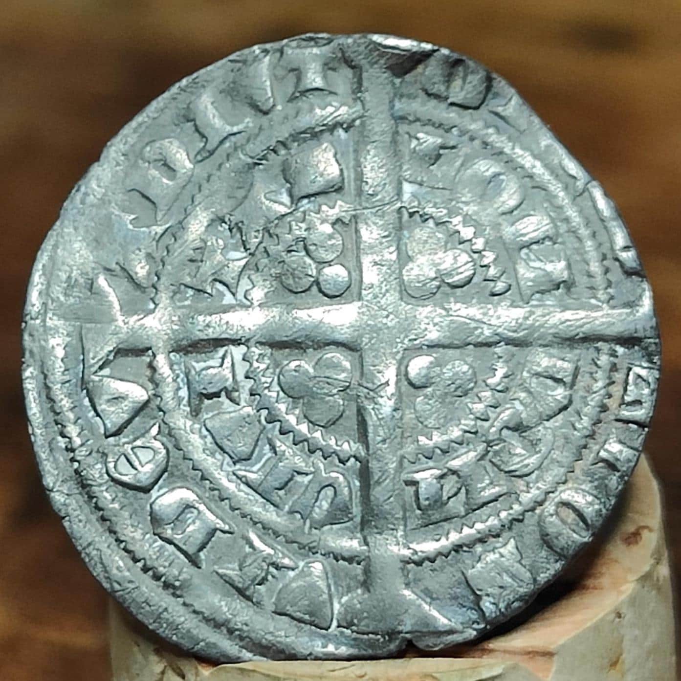 King Edward III Medieval hammered silver half groat coin, 700 years old - VPUKcoins