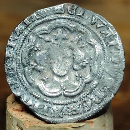King Edward III Medieval hammered silver half groat coin, 700 years old - VPUKcoins